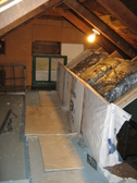 Super insulating attics  Reducing air infilration home attice energy conservation old house renovation old house restoration insulating existing homes DIY insulation DIY attic insulation Do It Yourself fiberglass insulation Do It yourself attic insulation  LEED energy retro fit energy audit  Stabilizing old house foundations retrofitting old houses insulation super insulating old homes  Salvage insulation recycled insulation