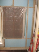 Plaster wall demolition, carbide blade wall cutting, cutting windows into wall, old growth hemlock sheathing