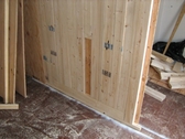 Frank Lloyd Wright,  Sandwich wall, Usonian House, Jacobs House, Charles and Dorothy Manson House, vermin proof wood wall, insect resistant wood wall, fire proof wood wall, fireproof wood wall, fireproof wood, wood wall, sound proof wood wall, laminated wall, plywood laminated wall, bathroom renovation, new bathroom, thin wood wall, cheap walls, Catskills house, Architect, structural wall, LEED, LEED lumber, Green building materials