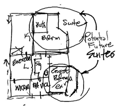 First floor initial conceptual design sketch catskill country house green rehab